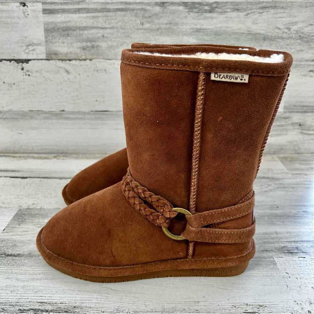 BEARPAW Adele Hickory Brown Suede NEW Boots 6